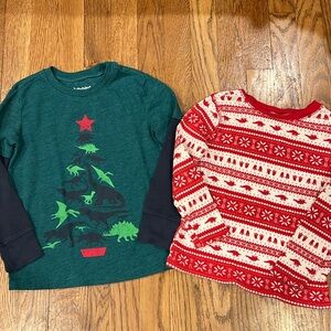 Dinosaur Christmas shirts, size 5/5t
